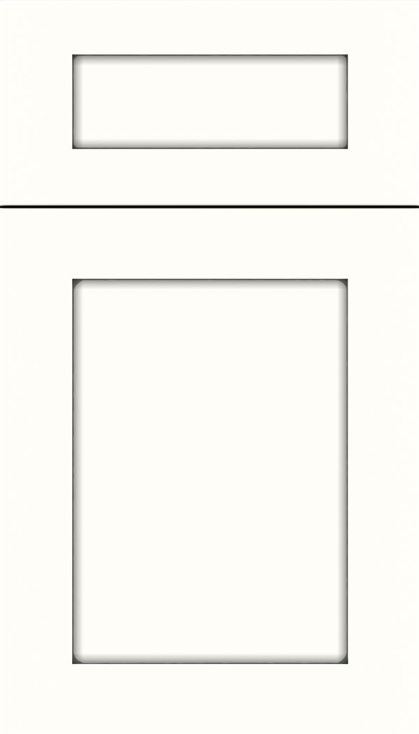 Plymouth 5pc Maple shaker cabinet door in Alabaster with Pewter glaze