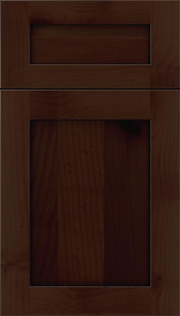 Salem 5pc Alder shaker cabinet door in Cappuccino with Black glaze