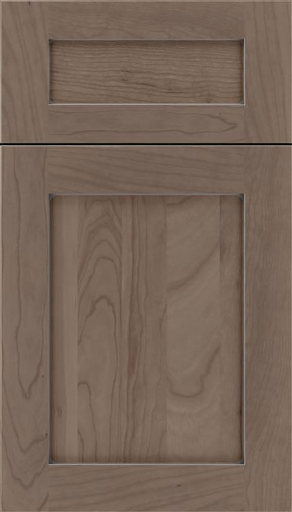 Salem 5pc Cherry shaker cabinet door in Winter with Pewter glaze