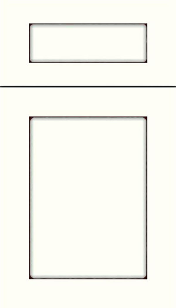 Salem 5pc Maple shaker cabinet door in Alabaster with Mocha glaze