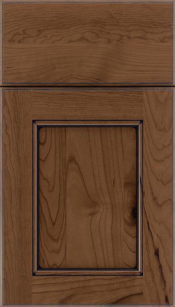 Tamarind Cherry shaker cabinet door in Toffee with Black glaze
