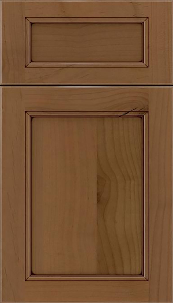 Templeton 5pc Alder recessed panel cabinet door in Tuscan with Mocha glaze