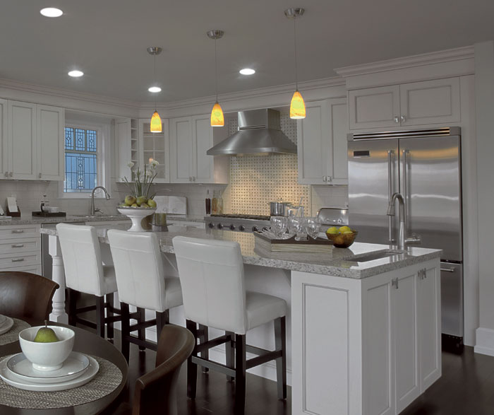 Painted kitchen cabinets in alabaster by Kitchen Craft Cabinetry