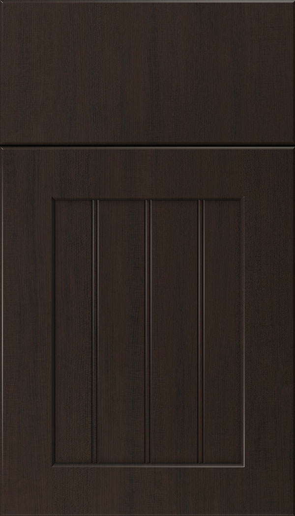 Glendale Thermofoil beadboard cabinet door in Woodgrain Sambuca